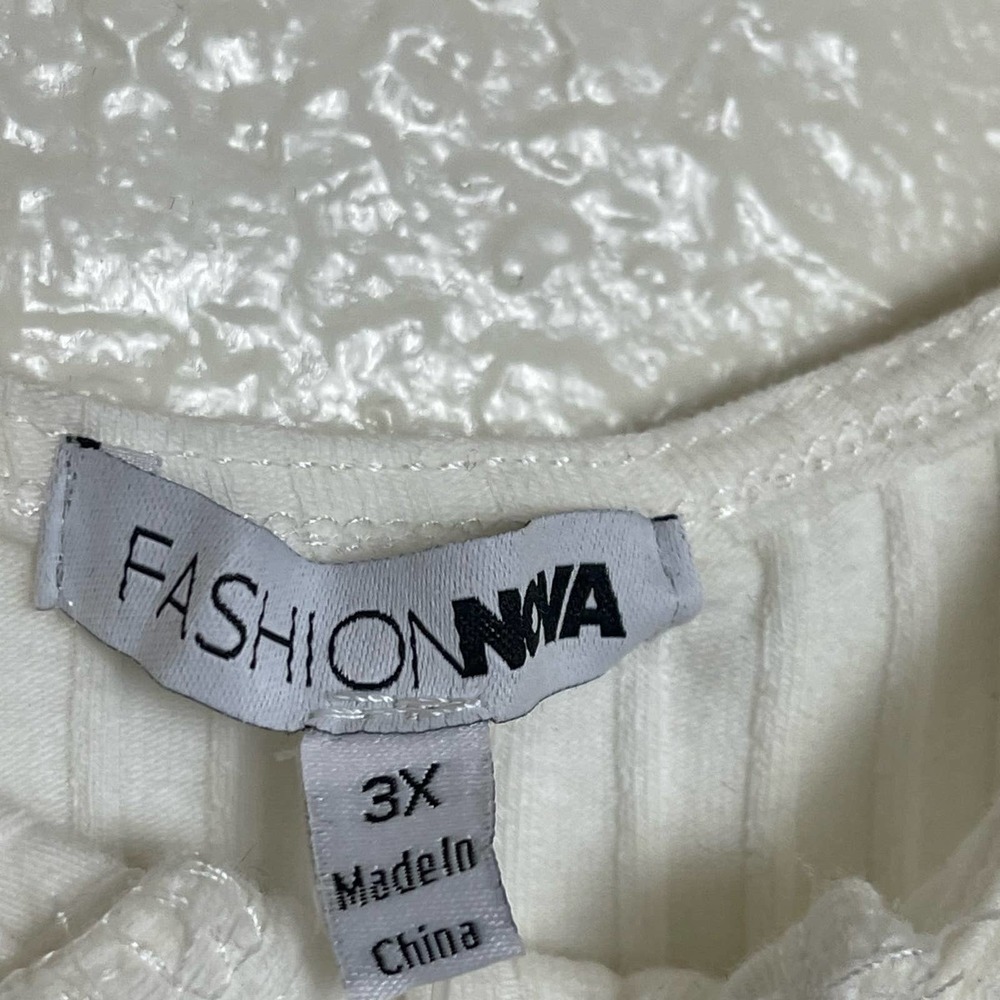 New Fashion Nova Button Down White Ribbed Bodysuit Size 3X - Picture 6 of 8
